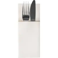Papstar Bestecktaschen "Airlaid", 4 x 100 Stk., B 100 x H 240 mm, 1/8 Falz, Airlaid, weiß