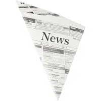 Papstar Spitztüten Newsprint, Volumen 250 g, L 230 x B 230 x H 325 mm, fettdicht, kompostierbar, Pergament-Ersatzpapier, grau-schwarz, 300 Stück