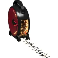 Konstsmide Micro LED Compactlights mit Kabelaufroller, 1000 warm weiße Dioden, 30V, Außen (IP44), schwarzes Kabel - 3849-100