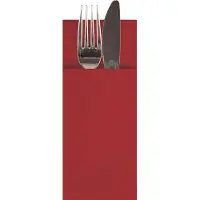 Papstar Bestecktaschen "Airlaid", 5 x 100 Stk., B 85 x H 200 mm, 1/8 Falz, Airlaid, bordeaux