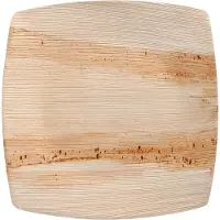 Papstar Teller QUADRATO Pure, Einweg, quadratisch, L 260 x B 260 mm, wasser- & hitzebeständig, kompostierbar, Palmblatt, natur, 25 Stück