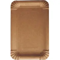 Papstar Pappteller Pure, Einweg, eckig, 130 x 200 mm, lebensmittelecht, FSC-zertifiziert & kompostierbar, braun, 250 Stück