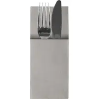 Papstar Hygienische Servietten-Bestecktaschen Airlaid, Grau, 1/8-Falz, 24 x 10 cm, 4 x 100 Stück