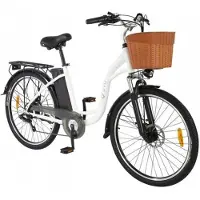DYU Elektrofahrrad - - C6 - 26 Zoll - Motor 350W - Batterie 36V 12.5Ah - 70KM Reichweite - Weiß