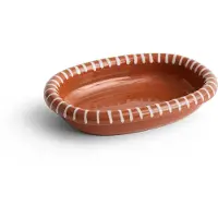 HAY Schale Barro Oval Natural White Stripes Small 27,5 x 20 cm