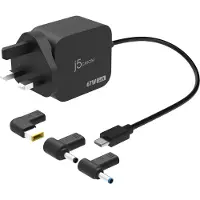 J5CREATE - 67W GaN PD USB-C Mini Charger With 3 Types Of DC Connector - EU