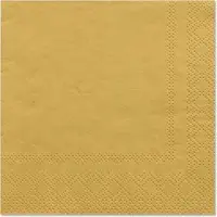 Papstar 20 Servietten, 3-lagig 1/4-Falz 25 cm x 25 cm gold
