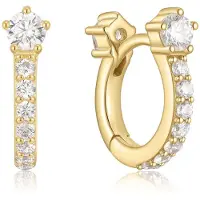 Ania Haie - HUGGIE HOOP EARRINGS - SPARKLING PAVÉ - gold