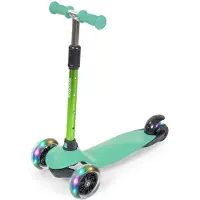 LifeGoods HappyStep - Kinderroller - Schritt 2-5 Jahre - 3 leuchtende LED-Räder - höhenverstellbar - Jungen/Mädchen - Mintgrün