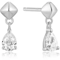Ania Haie - STUD EARRINGS - PHYRAMID DANGLE THREADED - silver