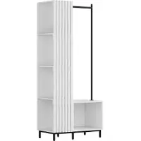 Vicco Garderobe Zinto Weiß 80 x 187 cm mit 5 Ablagefächern, Model 57433