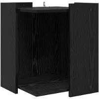 vidaXL Katzenstreu Box Umzäunung Schwarz Eichen-Optik 42 x 42 x 51 cm