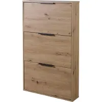 Die Möbelfundgrube Schuhschrank Artisan Eiche 3-türig 65 x 105 cm - ESPRESSO