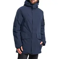Tenson Winterjacke dunkelblau einfarbig Reißverschluss + Knopf normale Passform