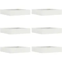 vidaXL Raseneinfassung 6 pcs Weiß 60 x 60 x 13 cm Stahl