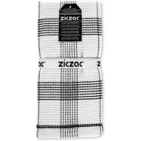 Ziczac Küchenhandtuch Culinary Duo Waffle Black / White (3er-Set) - 50 x 76 cm