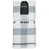 Ziczac Küchenhandtuch Culinary Duo Waffle Washed Indigo / White (3er-Set) - 50 x 76 cm