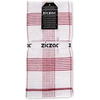 Ziczac Küchenhandtuch Culinary Duo Waffle Red / White (3er-Set) – 50 x 76 cm