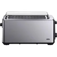 Braun HT 5220 BK, 2 Scheibe(n), Schwarz, Edelstahl, Edelstahl, Tasten, Niveau, Drehregler, 1470 W, 165 mm