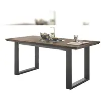 Furn.Design Esstisch "Piano" in Eiche und Metall schwarz Küchentisch 160 x 81 cm