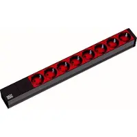 Bachmann 19" Steckdosenleiste 8-fach 2300W, IEC320 C14 Stecker, Schwarz