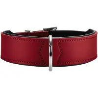 Hunter - Halsband Basic - Hundehalsband Gr Halsumfang 46-53 cm rot/schwarz