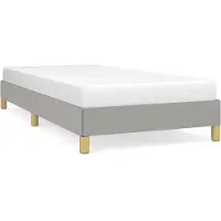 vidaXL Bettgestell ohne Matratze Hellgrau 90x200 cm Stoff