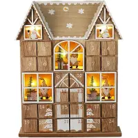 Wellhome Led-adventskalender Aus Sperrholz Mit Schachtel-set Und Beleuchtung