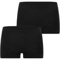 Schiesser Damen Shorts 2-Pack Unique Baumwolle - schwarz - Größe 42