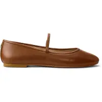 Ralph Lauren für Damen. 802977874002 Jayna Hausschuhe aus braunem Nappaleder (39), Wohnung, Keine, Schnalle, Lässig, Klassisch