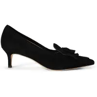Ralph Lauren für Damen. 802P04172001 Adrienne Schwarze Wildleder Pumps (38), Wohnung, 3 bis 5 cm, Keine, Lässig, Party, Klassisch