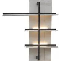 Wohn-Concept Como Wandregal Holzwerkstoff/Granit Steinfurnier Sahara Creme lackiert