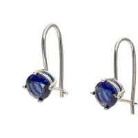 Faina Women Drop Earrings in Silver Royal Blue | Gr.: onesize