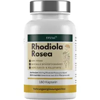 EXVital Rhodiola Rosea, hochdosiert 600mg Tagesdosis, 180 vegane Kapseln von