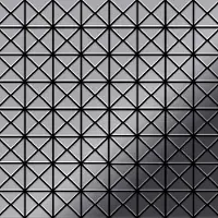 ALLOY Mosaik Fliese Massiv Metall Edelstahl Hochglänzend Grau 1,6mm Stark Deco-s-s-m 1 Paket mit 10 Matten 0,92 m2 Grau