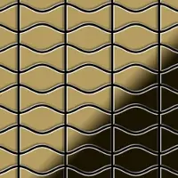 ALLOY Mosaik Fliese Massiv Metall Titan Hochglanz Gold 1,6mm Kismet & Karma-ti-gm 1 Paket mit 10 Matten 0,86 m2 Gold