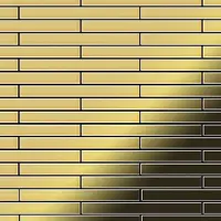ALLOY Mosaik Fliese Massiv Metall Messing Gewalzt Gold 1,6mm Stark Avenue-bm 1 Paket mit 10 Matten 0,74 m2 Gold