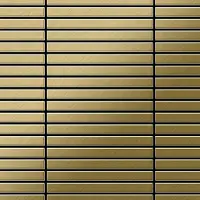 ALLOY Mosaik Fliese Massiv Metall Titan Gebürstet Gold 1,6mm Stark Linear-ti-gb 1 Paket mit 10 Matten 0,94 m2 Gold