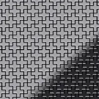 ALLOY Mosaik Fliese Massiv Metall Edelstahl Marine Hochglanz Grau Swiss Cross-s-s-mm 1 Paket mit 10 Matten 0,88 m2 Grau