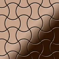 ALLOY Mosaik Fliese Massiv Metall Titan Hochglänzend Kupfer 1,6mm Stark Infinit-ti-am 1 Paket mit 10 Matten 0,91 m2 Kupfer