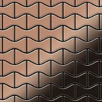 ALLOY Mosaik Fliese Massiv Metall Titan Hochglänzend Kupfer 1,6mm Stark Kismet-ti-am 1 Paket mit 10 Matten 0,86 m2 Kupfer