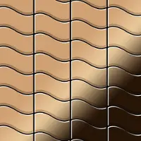 ALLOY Mosaik Fliese Massiv Metall Titan Hochglänzend Kupfer 1,6mm Stark Flux-ti-am 1 Paket mit 10 Matten 0,86 m2 Kupfer