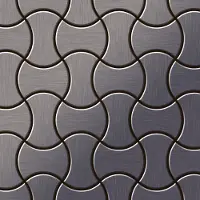 ALLOY Mosaik Fliese Massiv Metall Titan Gebürstet Dunkelgrau 1,6mm Stark Infinit-ti-sb 1 Paket mit 10 Matten 0,91 m2 Grau