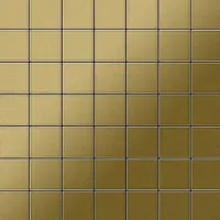 ALLOY Mosaik Fliese Massiv Metall Titan Gebürstet Gold 1,6mm Stark Attica-ti-gb 1 Paket mit 10 Matten 0,85 m2 Gold