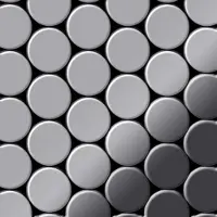 ALLOY Mosaik Fliese Massiv Metall Edelstahl Marine Hochglanz Grau 1,6mm Dome-s-s-mm 1 Paket mit 10 Matten 0,73 m2 Grau