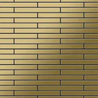 ALLOY Mosaik Fliese Massiv Metall Titan Gebürstet Gold 1,6mm Stark Deedee-ti-gb 1 Paket mit 10 Matten 0,63 m2 Gold