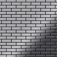 ALLOY Mosaik Fliese Massiv Metall Edelstahl Hochglänzend Grau 1,6mm Stark Pk-s-s-m 1 Paket mit 10 Matten 0,88 m2 Grau