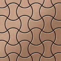 ALLOY Mosaik Fliese Massiv Metall Titan Gebürstet Kupfer 1,6mm Stark Infinit-ti-ab, 1 Paket mit 10 Matten 0,91 m2 Kupfer