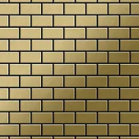 ALLOY Mosaik Fliese Massiv Metall Titan Gebürstet Gold 1,6mm Stark House-ti-gb 1 Paket mit 10 Matten 0,98 m2 Gold