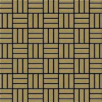 ALLOY Mosaik Fliese Massiv Metall Titan Gebürstet Gold 1,6mm Stark Basketweave-ti-gb 1 Paket mit 10 Matten 0,82 m2 Gold